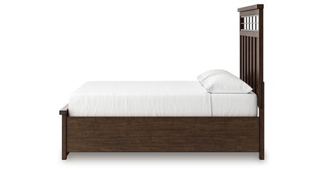 Taffenbrook Medium Brown California King Panel Storage Bed from Ashley Furniture - Luna Furniture