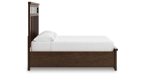 Taffenbrook Medium Brown California King Panel Storage Bed from Ashley Furniture - Luna Furniture