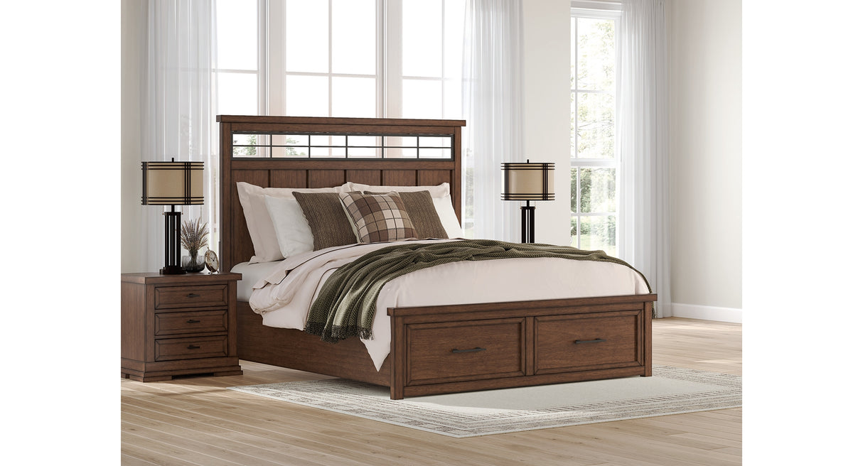 Taffenbrook Medium Brown King Storage Platform Bed from Ashley - Luna Furniture