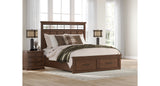 Taffenbrook Medium Brown King Storage Platform Bed from Ashley - Luna Furniture