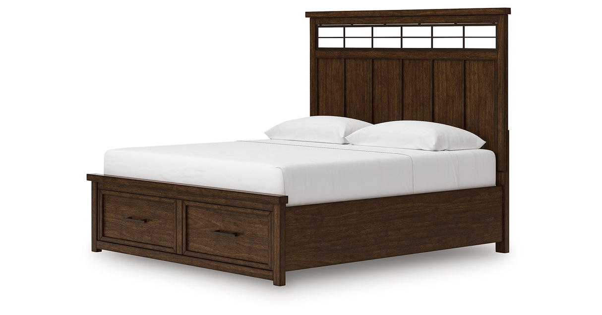 Taffenbrook Medium Brown King Storage Platform Bed from Ashley - Luna Furniture