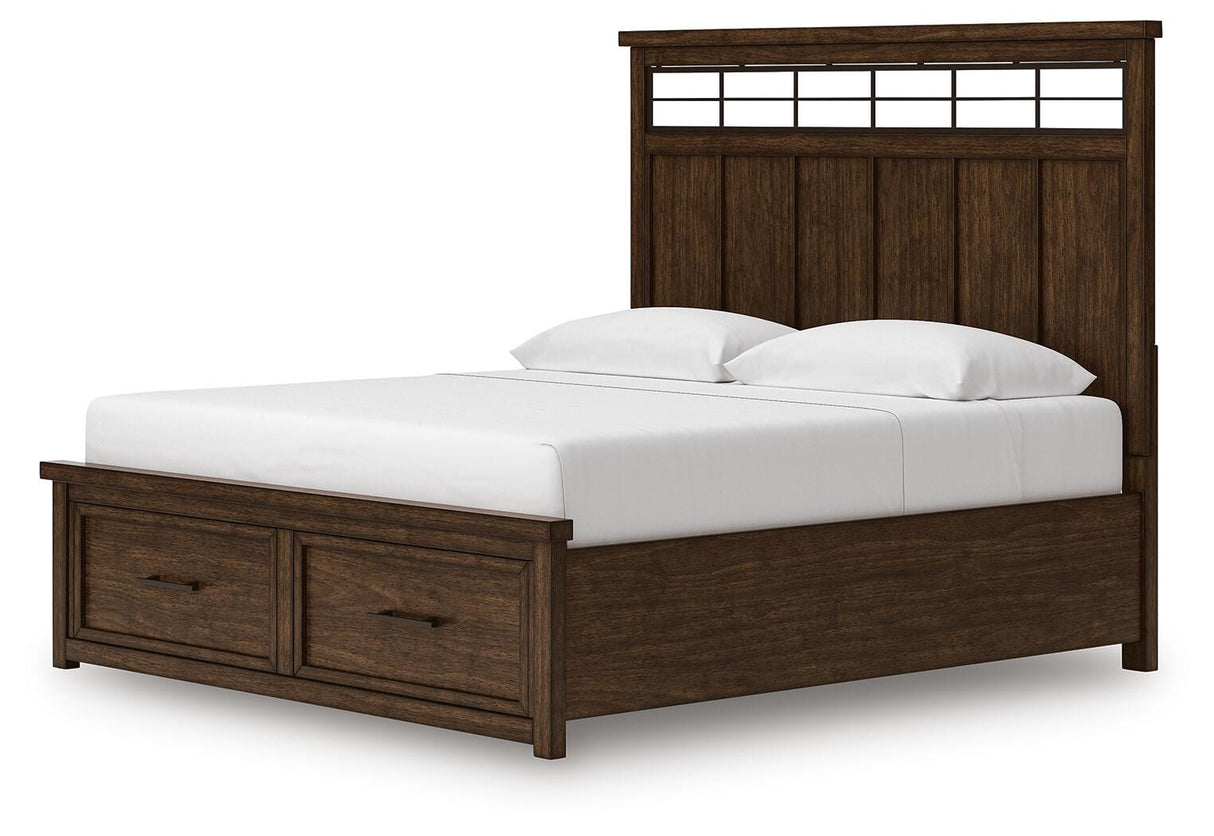Taffenbrook Medium Brown King Storage Platform Bed from Ashley - Luna Furniture