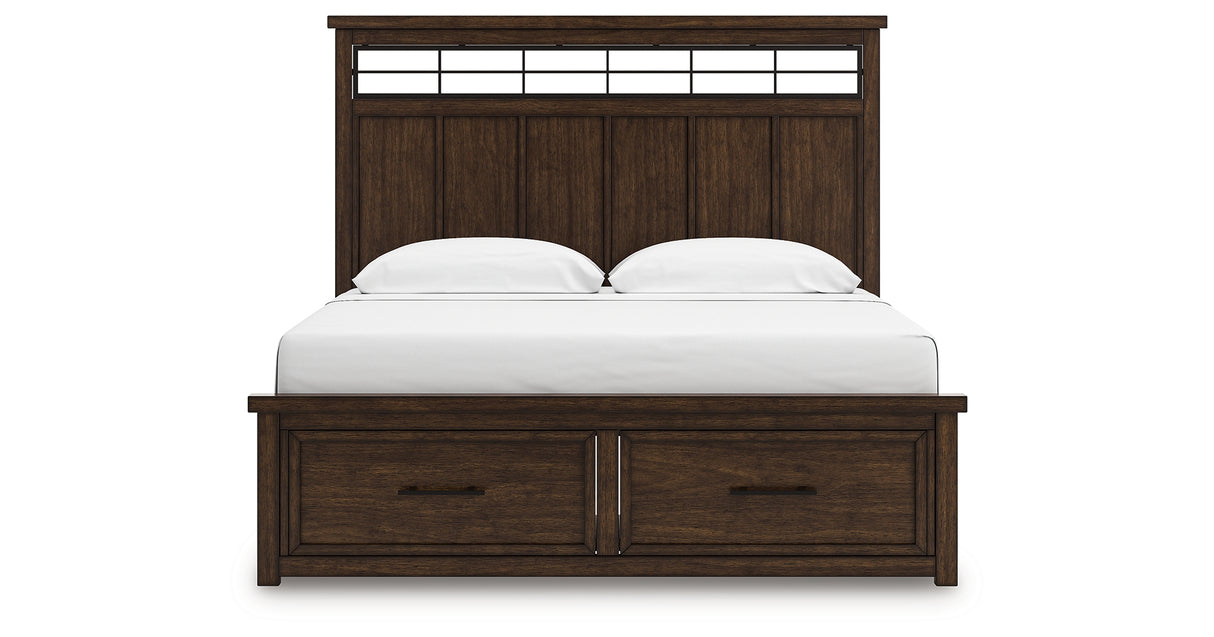 Taffenbrook Medium Brown King Storage Platform Bed from Ashley - Luna Furniture