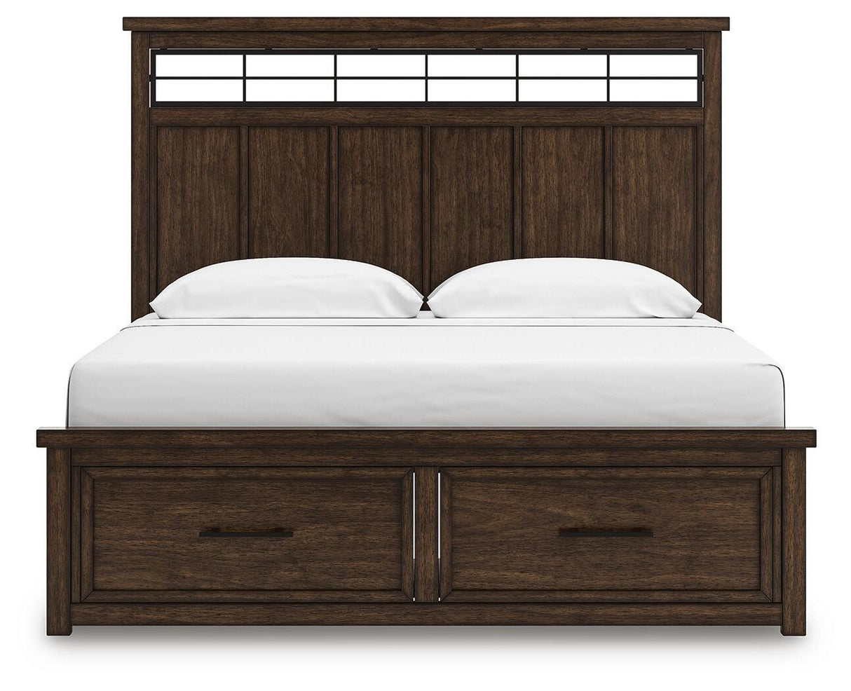 Taffenbrook Medium Brown King Storage Platform Bed from Ashley - Luna Furniture