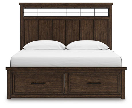 Taffenbrook Medium Brown King Storage Platform Bed from Ashley - Luna Furniture