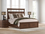 Taffenbrook Medium Brown King Storage Platform Bed from Ashley - Luna Furniture