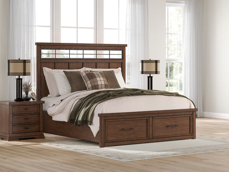 Taffenbrook Medium Brown King Storage Platform Bed from Ashley - Luna Furniture
