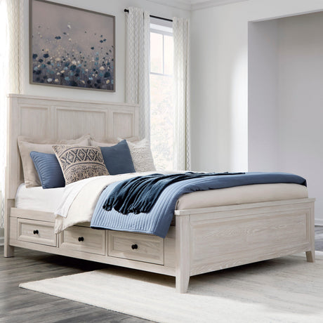 Darbonton Dove White Queen Panel Storage Bed from Ashley - Luna Furniture