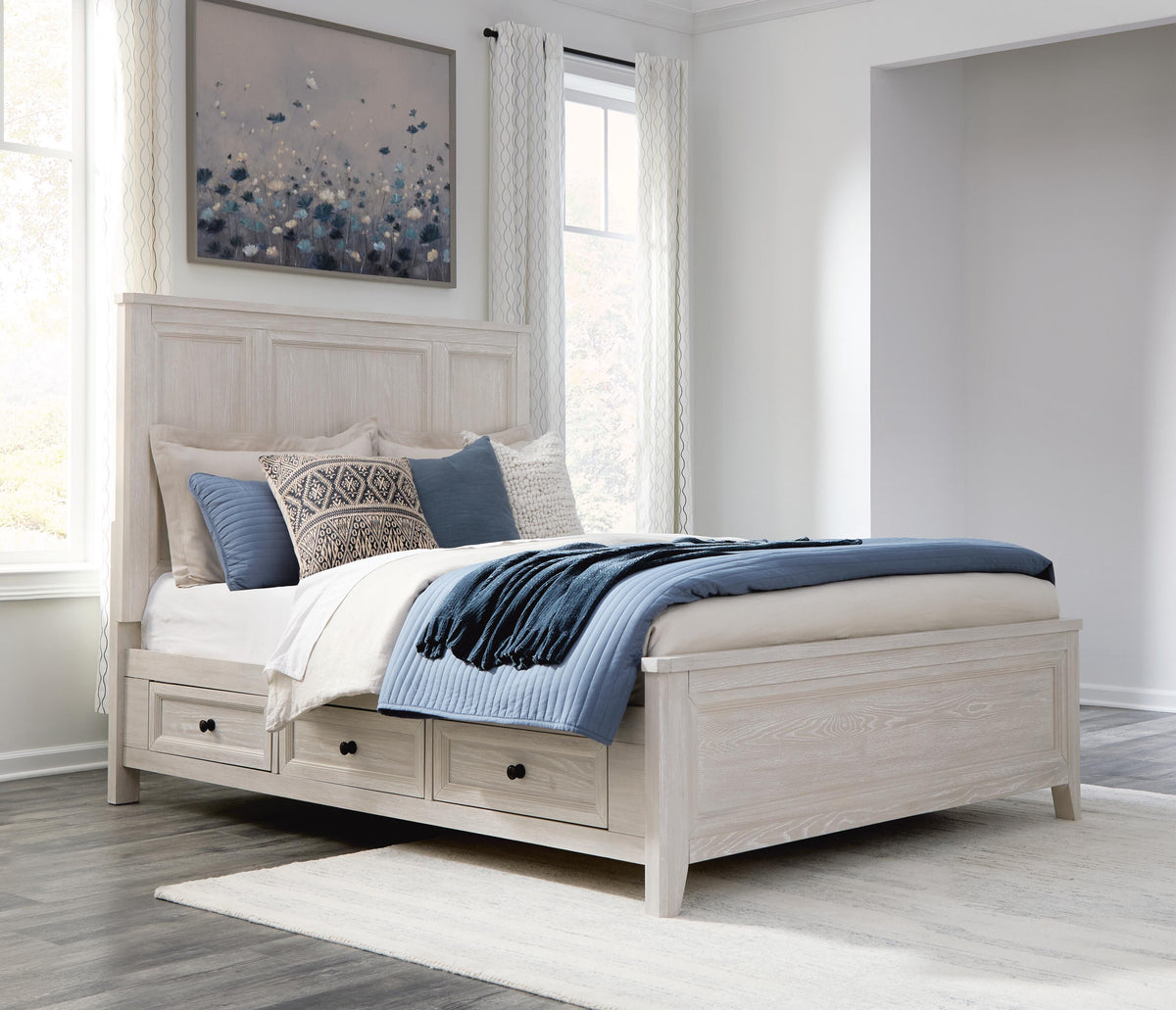 Darbonton Dove White Queen Panel Storage Bed from Ashley - Luna Furniture