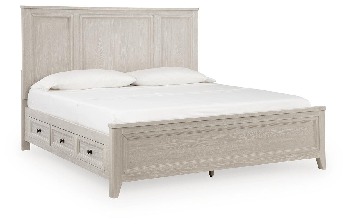 Darbonton Dove White California King Panel Storage Bed from Ashley - Luna Furniture