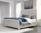 Darbonton Dove White King Panel Storage Bed from Ashley - Luna Furniture