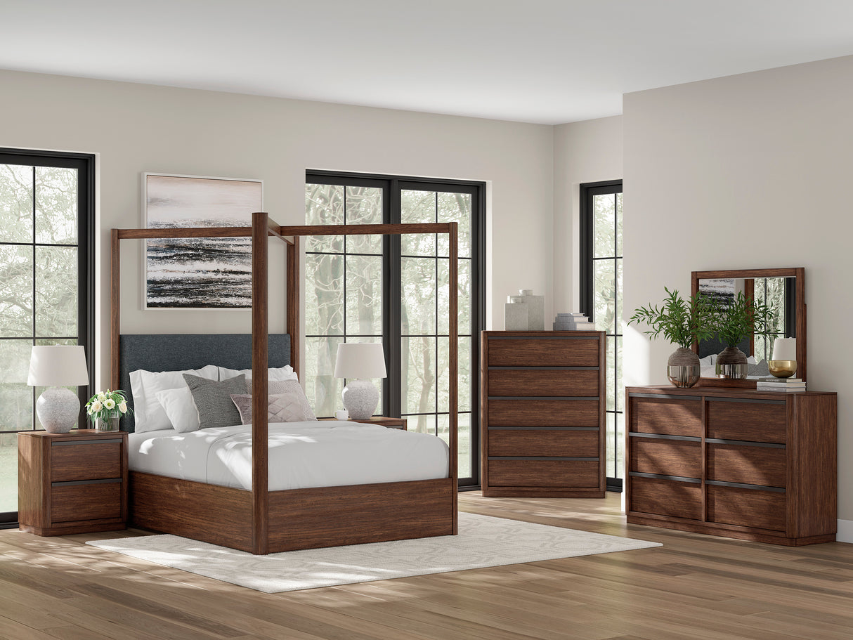 Dilenno Dark Brown Canopy Bedroom Set from Ashley - Luna Furniture