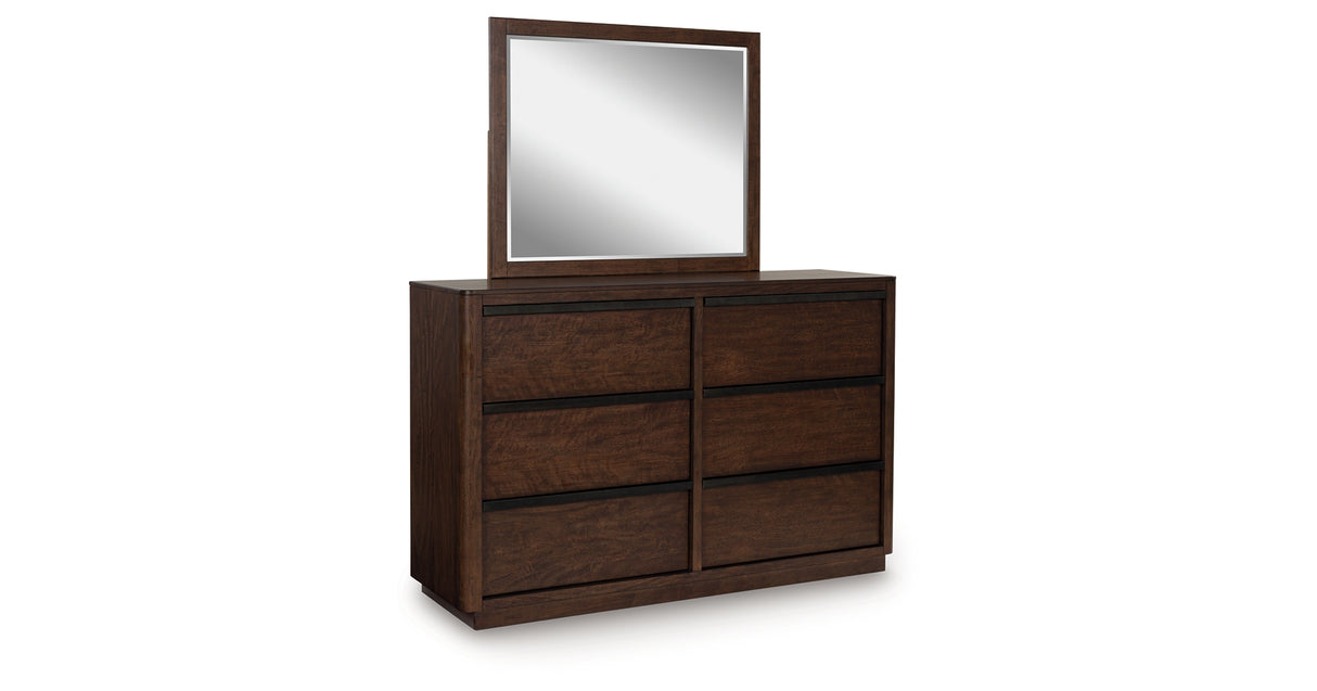 Dilenno Dark Brown Dresser and Mirror – Luna Furniture