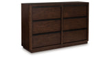 Dilenno King Canopy Bed with Dresser and Nightstand in Dark Brown from Ashley Furniture - Luna Furniture