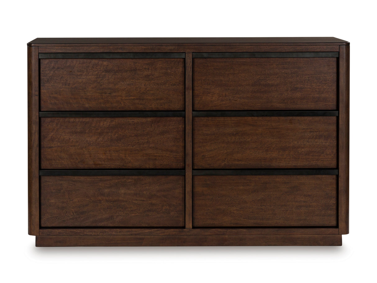 Dilenno Dark Brown Upholstered Panel Bedroom Set from Ashley - Luna Furniture