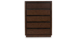 Dilenno Queen Canopy Bed with Mirrored Dresser and Chest in Dark Brown from Ashley Furniture - Luna Furniture