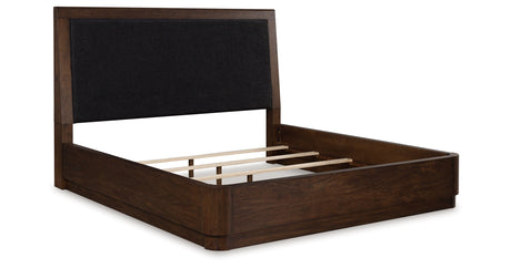 Dilenno Dark Brown California King Upholstered Panel Bed from Ashley - Luna Furniture