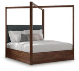 Dilenno Dark Brown King Canopy Bed from Ashley Furniture - Luna Furniture