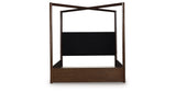 Dilenno King Canopy Bed with Mirrored Dresser and 2 Nightstands in Dark Brown from Ashley Furniture - Luna Furniture