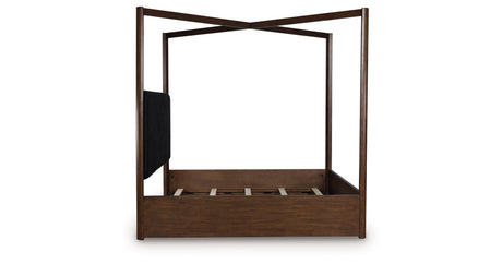 Dilenno King Canopy Bed with Dresser in Dark Brown from Ashley - Luna Furniture