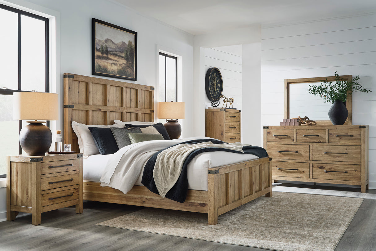 Ridgester Light Brown Panel Bedroom Set