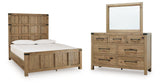 Ridgester Light Brown Queen Panel Bed, Dresser and Mirror from Ashley - Luna Furniture