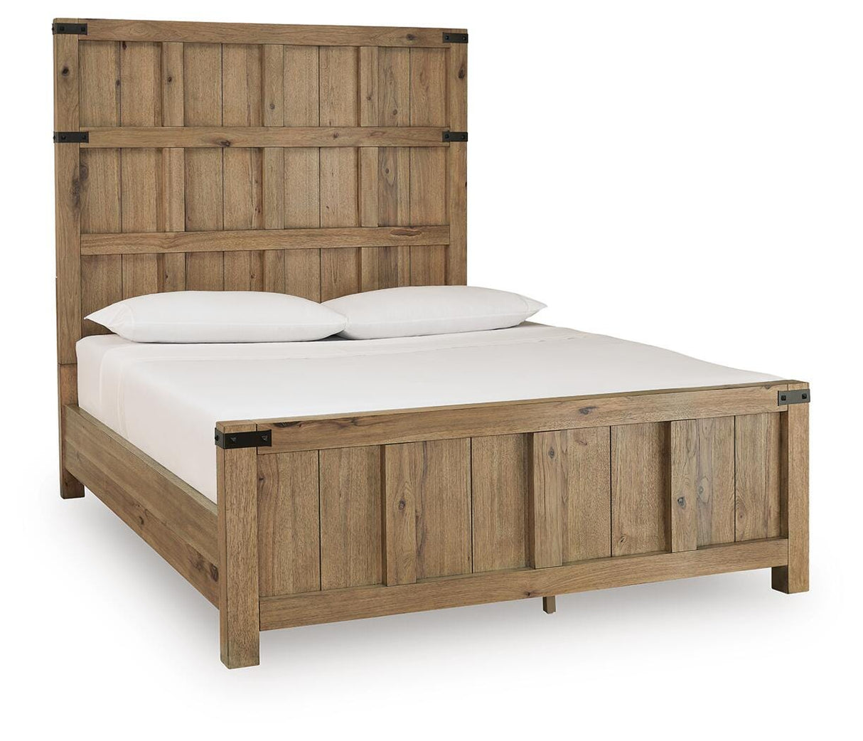 Ridgester Light Brown Queen Panel Bed, Dresser and Mirror from Ashley - Luna Furniture