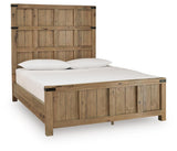 Ridgester Light Brown Queen Panel Bed, Dresser and Mirror from Ashley - Luna Furniture