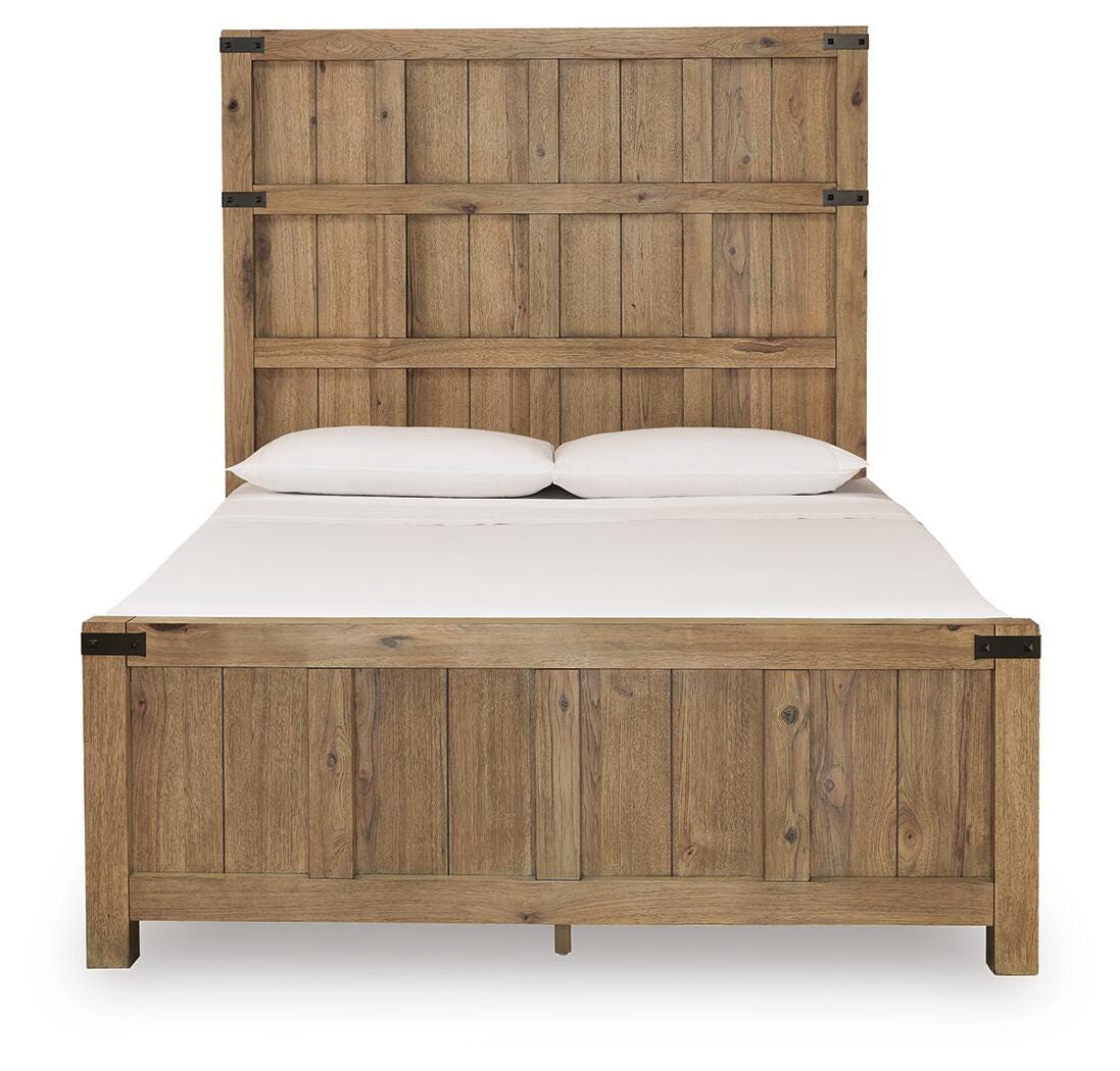 Ridgester Light Brown Queen Panel Bed from Ashley - Luna Furniture
