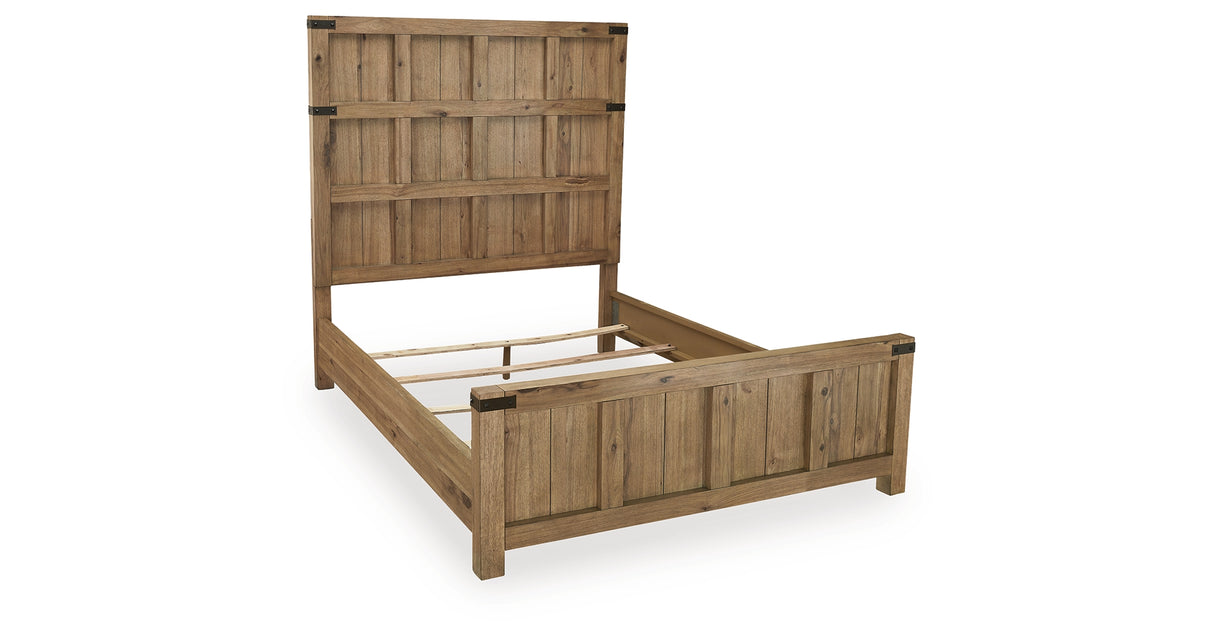 Ridgester Light Brown Queen Panel Bed from Ashley - Luna Furniture