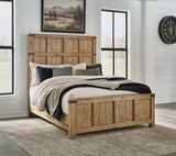 Ridgester Light Brown Queen Panel Bed, Dresser and Mirror from Ashley - Luna Furniture