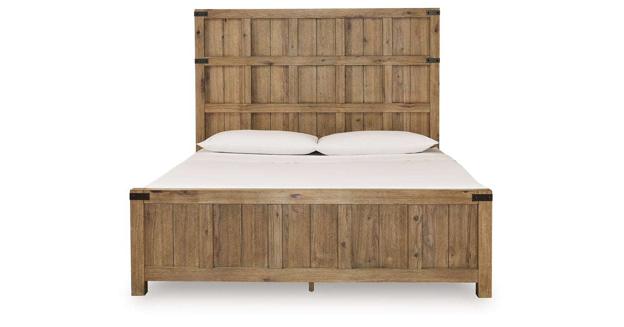 Ridgester Light Brown King Panel Bed from Ashley - Luna Furniture