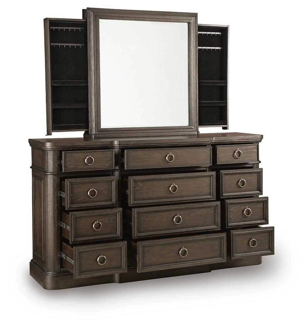 Wickenger Dark Brown Dresser and Mirror from Ashley - Luna Furniture