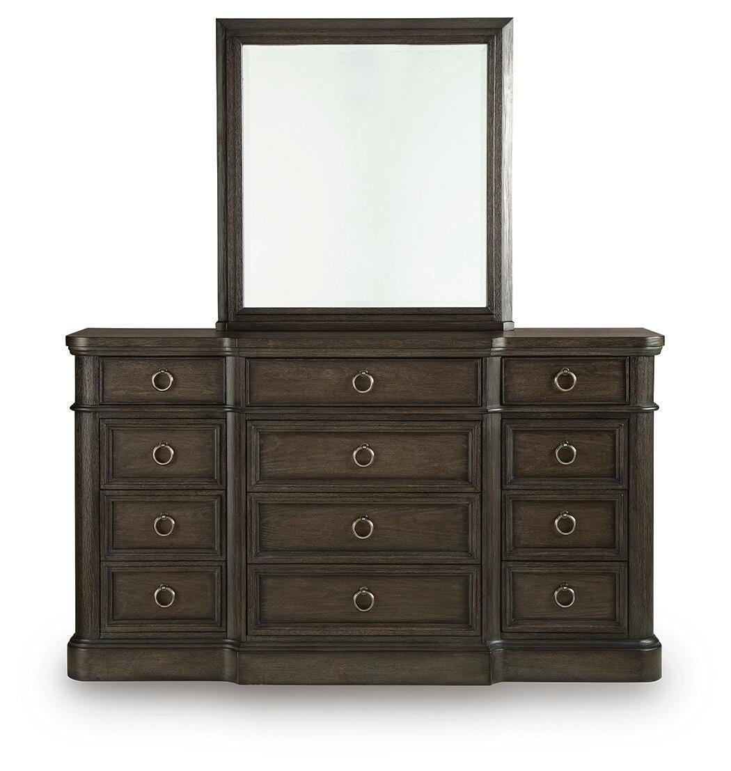 Wickenger Dark Brown Dresser and Mirror from Ashley - Luna Furniture