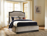 Wickenger Dark Brown Queen Upholstered Panel Bed from Ashley - Luna Furniture