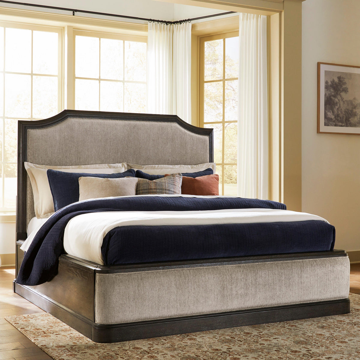Wickenger Dark Brown California King Upholstered Panel Bed from Ashley - Luna Furniture