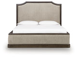 Wickenger Dark Brown California King Upholstered Panel Bed from Ashley - Luna Furniture