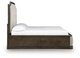 Wickenger Dark Brown King Upholstered Panel Bed from Ashley - Luna Furniture