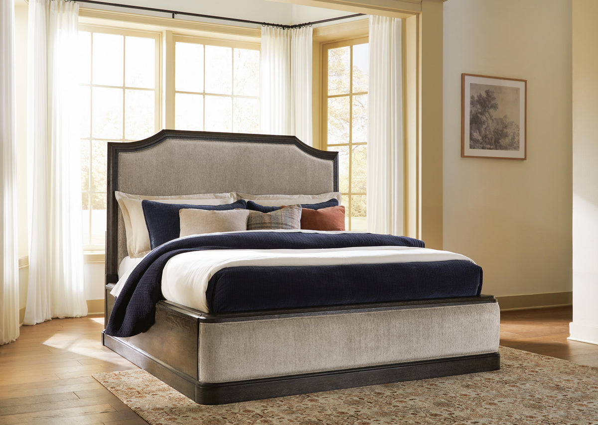 Wickenger Dark Brown King Upholstered Panel Bed from Ashley - Luna Furniture