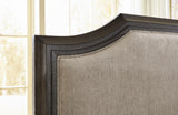Wickenger Dark Brown King Upholstered Panel Bed from Ashley - Luna Furniture