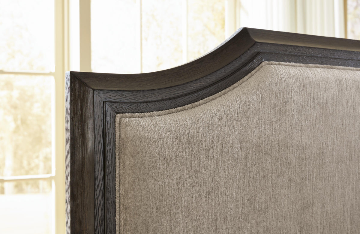 Wickenger Dark Brown Queen Upholstered Panel Bed from Ashley - Luna Furniture
