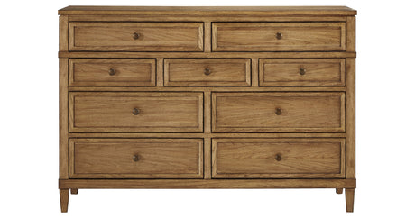 Sharlance California King Upholstered Panel Bed with Dresser in Light Brown from Ashley - Luna Furniture