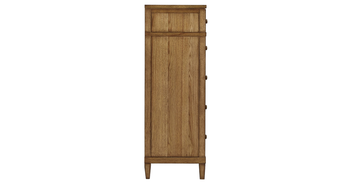 Sharlance King Upholstered Panel Bed with Mirrored Dresser, Chest and Nightstand in Light Brown from Ashley - Luna Furniture