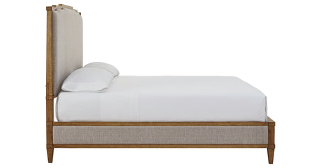 Sharlance Light Brown California King Upholstered Panel Bed from Ashley Furniture - Luna Furniture