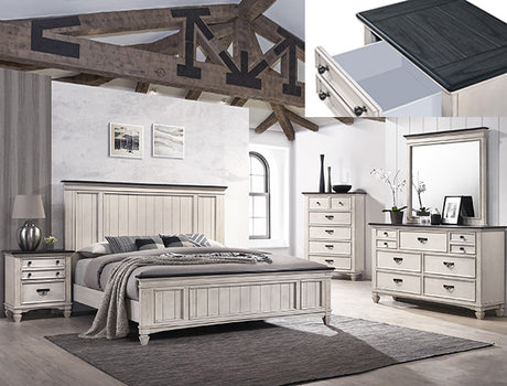 Sawyer Antique White/Brown Dresser from Crown Mark - Luna Furniture