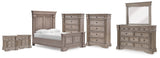 Blairhurst Light Grayish Brown Queen Panel Mirrored Dresser, 2 Chests and 2 Nightstands from Ashley Furniture - Luna Furniture