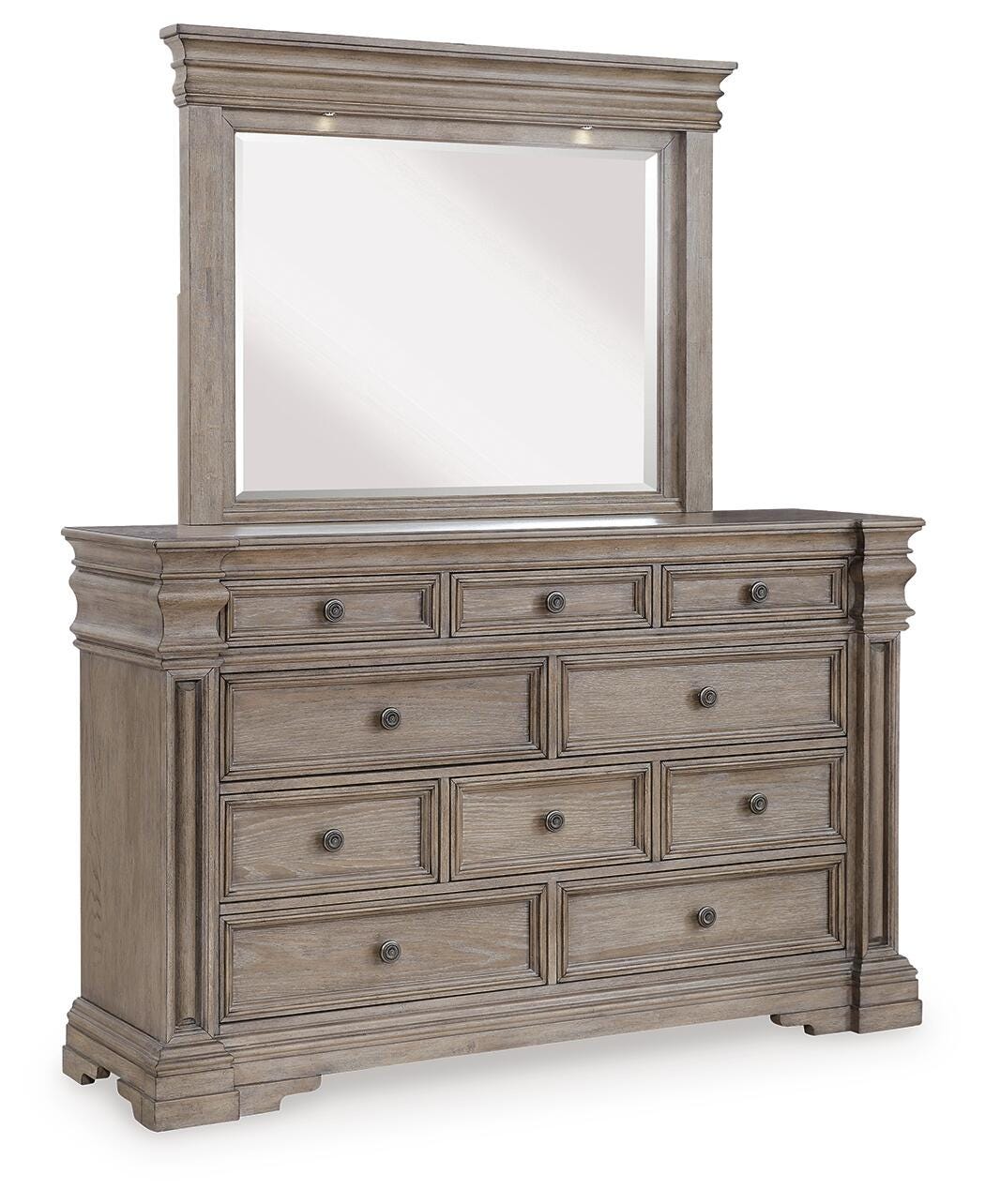 Blairhurst California King Panel Bed with Mirrored Dresser from Ashley - Luna Furniture
