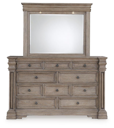 Blairhurst Queen Panel Bed with Mirrored Dresser from Ashley - Luna Furniture
