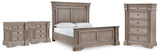 Blairhurst Light Grayish King Panel Bed, Chest and 2 Nightstands from Ashley - Luna Furniture