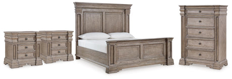 Blairhurst Light Grayish King Panel Bed, Chest and 2 Nightstands from Ashley Furniture - Luna Furniture